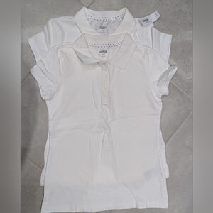 2/$25 NWT Old Navy White Polo Shirts • Size M (8) • Pack Of 2